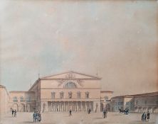 Victor Jean Nicolle (1754-1826)  Pair watercolour drawings  Figures and carriages before