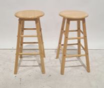 Pair of beech stools (2)
