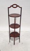20th century mahogany three-tier folding cake stand