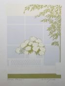 Small quantity of pictures including after Rachel Yardie, Lemon Grass, print, etc and a tall gilt-