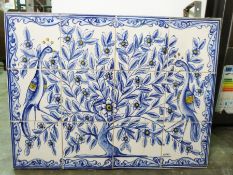 Tile back with metal fixings for behind a cooker or similar, 46cm x 61cm