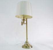 Brass table lamp with adjustable arm, 50cm high approx.