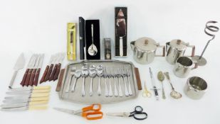 Burleigh ware part dinner service, glass sweet biscuit barrel, cut glass fruit bowl, jug, walking