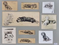 Cecil Aldin Framed prints  Dandy Dinmont, Bull Terrier, Scottie Dog (from a book) Two etchings