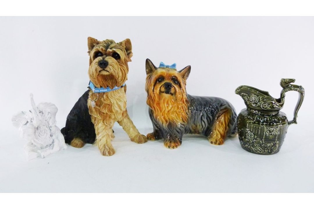 Large resin model of a Cairn Terrier, ceramic model of a Yorkshire Terrier, ceramic model of an - Image 2 of 3