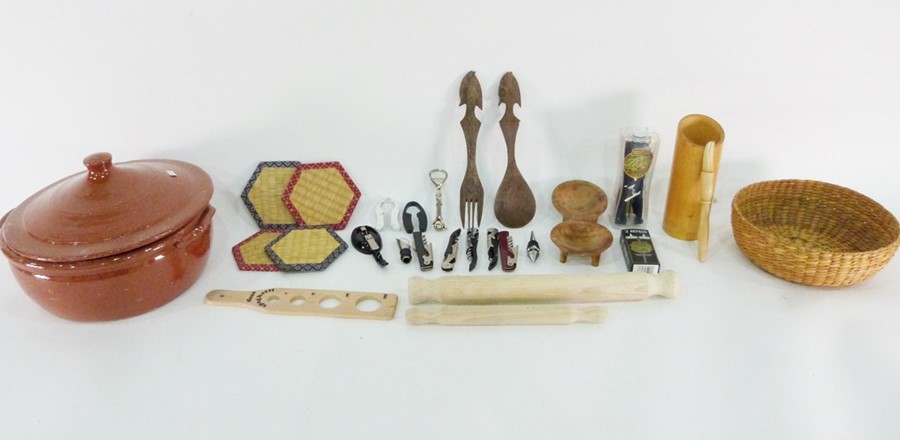 Quantity of assorted items to include two metal buckets, marked 'Coca Cola', brass candlesticks, - Image 7 of 9
