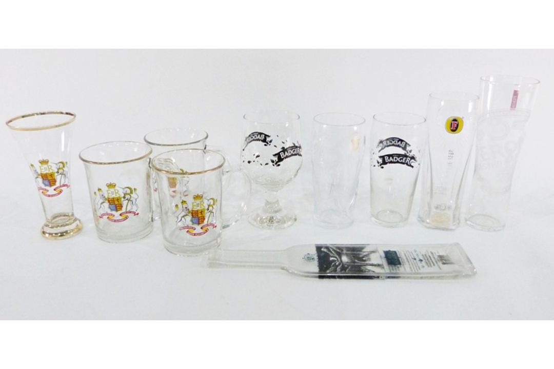 Quantity of glassware included branded lager glasses and others, a branded Pims jug, commemorative - Image 7 of 7