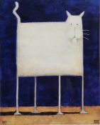 After Kessler Print  Cartoon cat, 84cm x 64cm (including frame)