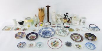 Assorted collectables and ceramics to include vase, mini camper van marked with a Welsh dragon,