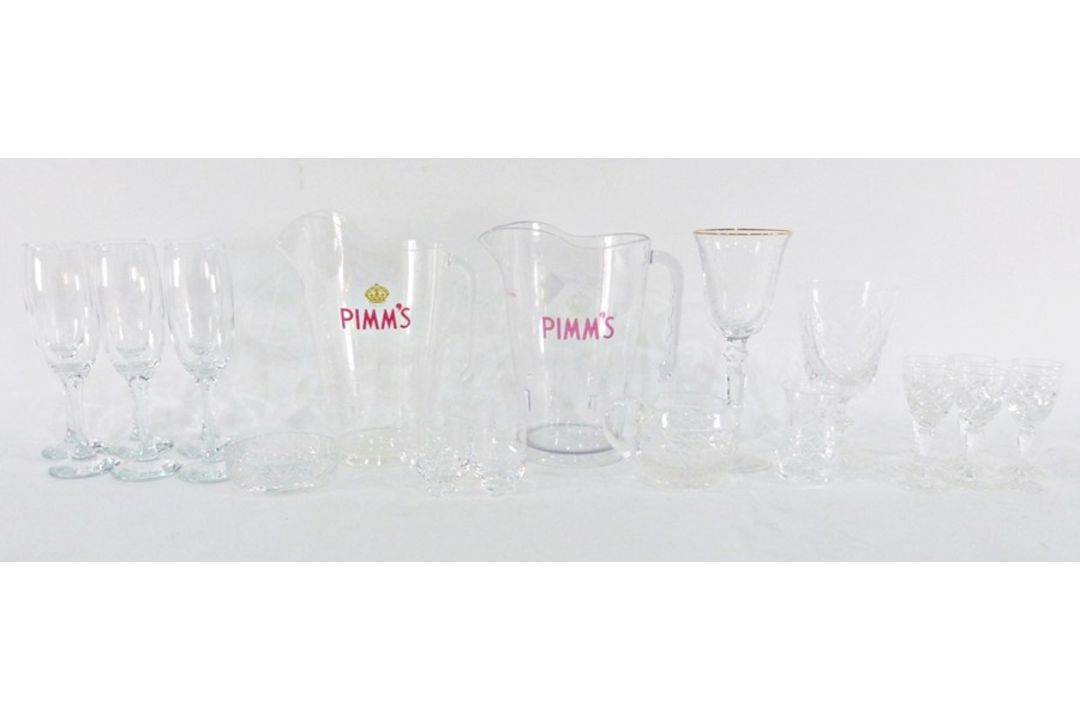 Quantity of glassware included branded lager glasses and others, a branded Pims jug, commemorative - Image 6 of 7