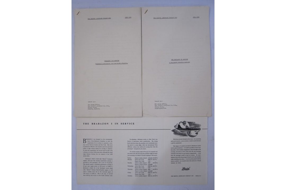 Souvenir brochure celebrating the Brabazon 1 in service, document issued by the British Aeroplane - Image 5 of 5
