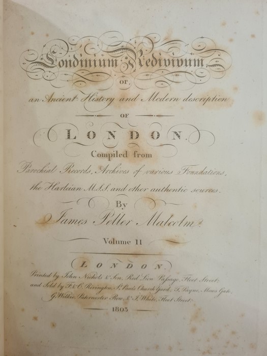 Malcolm, James Peller  "Londinium Redivivum or an Antient History a Modern Description of - Image 5 of 10