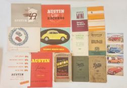 Classic Car Motoring Interest -  Miscellaneous sales and advertising brochures to include Austin