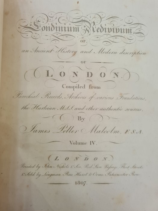 Malcolm, James Peller  "Londinium Redivivum or an Antient History a Modern Description of - Image 9 of 10