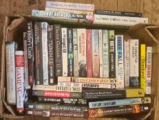 Militaria, three boxes of books mainly on the subject of WWII, to include Brian Lett 