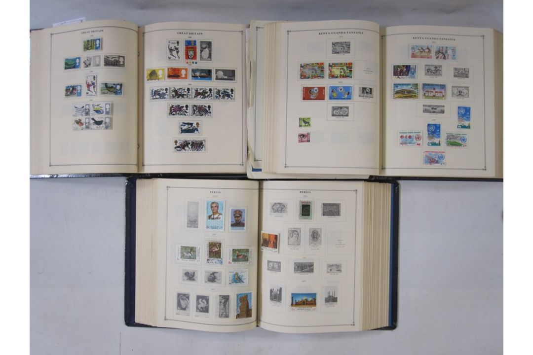 Three part-filled albums of assorted World stamps (3)