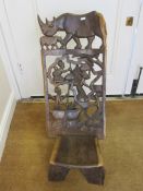 Kenyan tribal elder meeting chair, 89cm high approx.