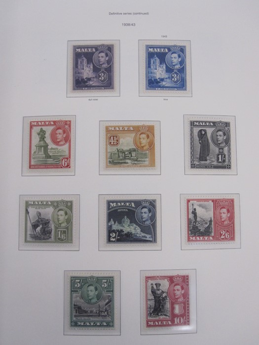 Album of Malta stamps, page of 1/2d 1860 through to 1966 appears complete, includes 1922 10s - Image 11 of 21