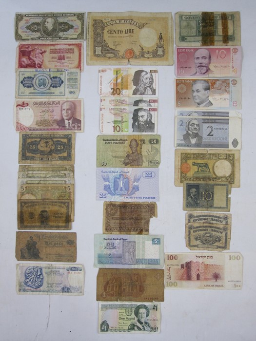 Collection of forty plus World banknotes, pre-decimal coinsCondition ReportPlease see additional