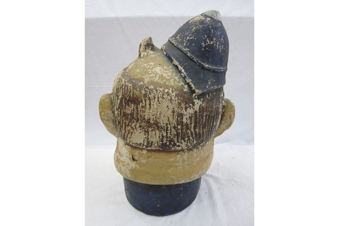 An early to mid 20th century painted Papier Mâché Carnival Parade Head in the form of a policeman, - Image 2 of 5