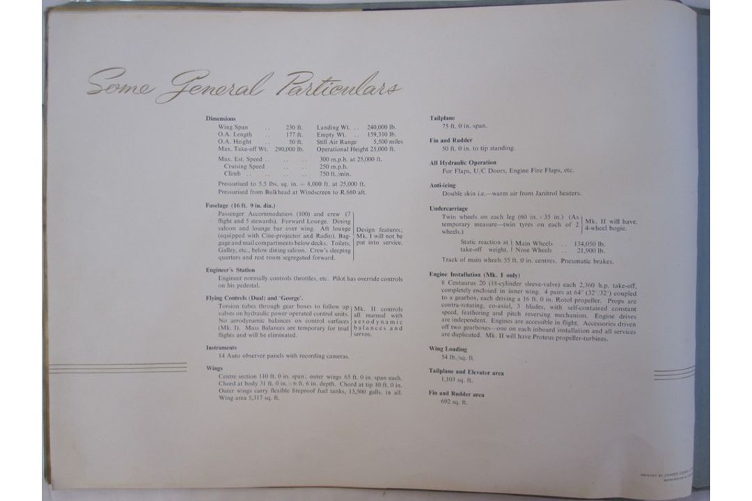 Souvenir brochure celebrating the Brabazon 1 in service, document issued by the British Aeroplane - Image 4 of 5