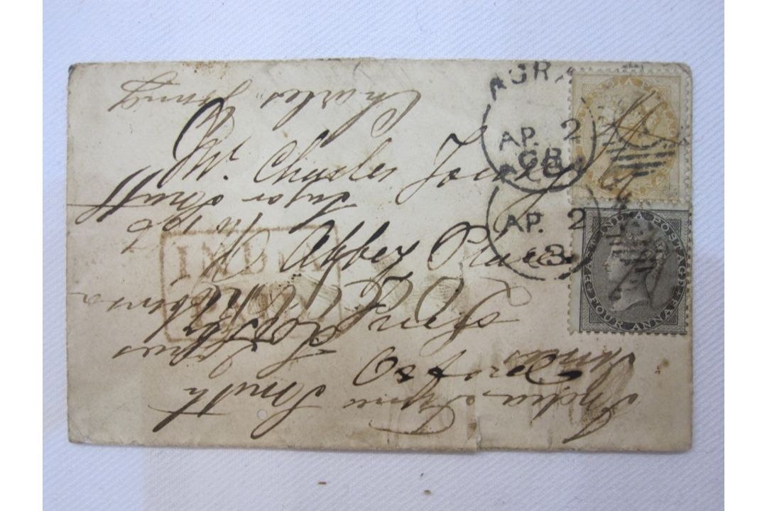 1d black (two margins) on cover, OCT 1840, plus two small envelopes with Indian stamps, 1d black - Image 8 of 9