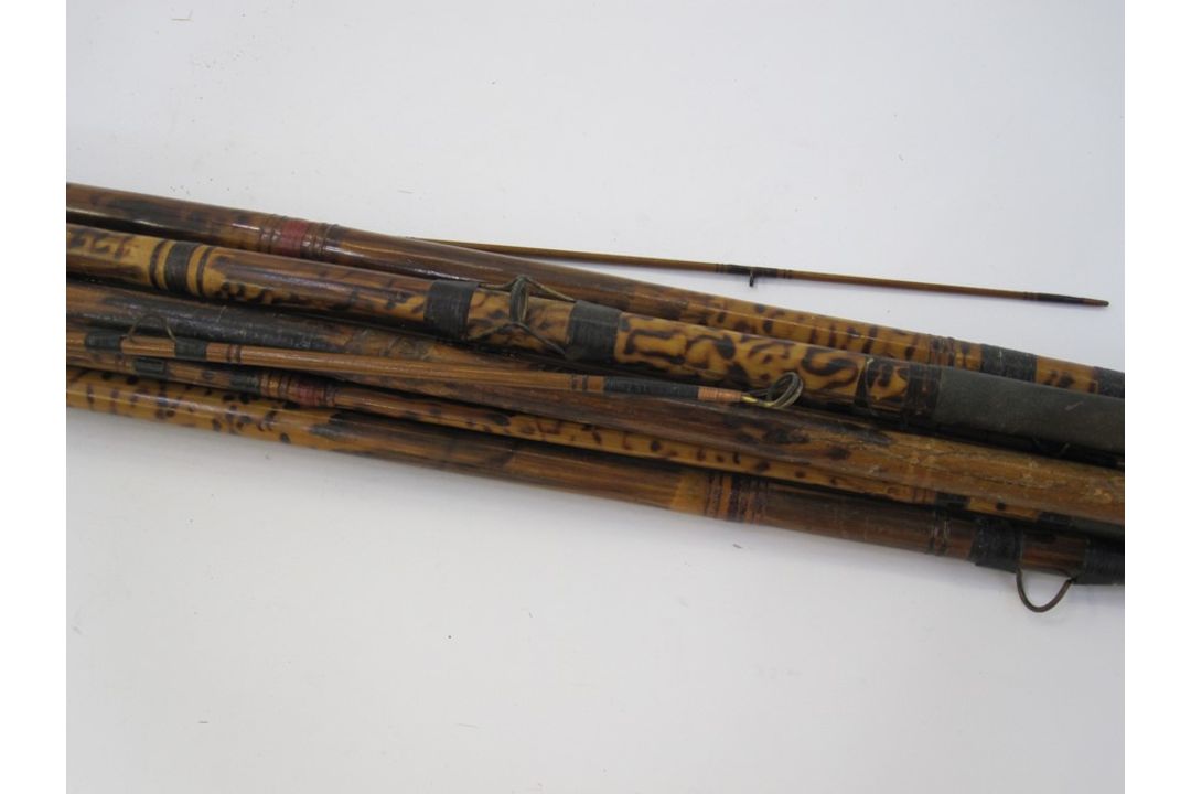 Various cane and other fishing rods, a reel and a net - Image 7 of 8