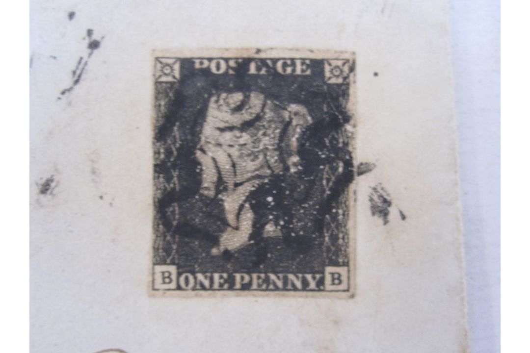 1d black (two margins) on cover, OCT 1840, plus two small envelopes with Indian stamps, 1d black - Image 3 of 9