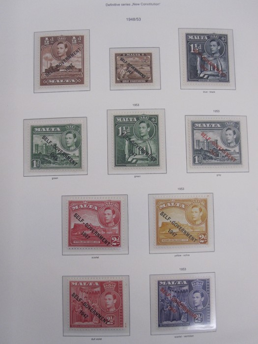 Album of Malta stamps, page of 1/2d 1860 through to 1966 appears complete, includes 1922 10s - Image 12 of 21