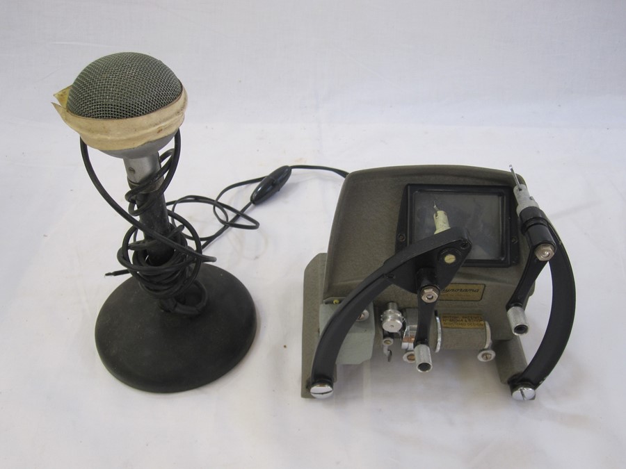 Microphone, Da-Lite projector screen (boxed), a movie cine editor (boxed), various records, etc - Image 3 of 7