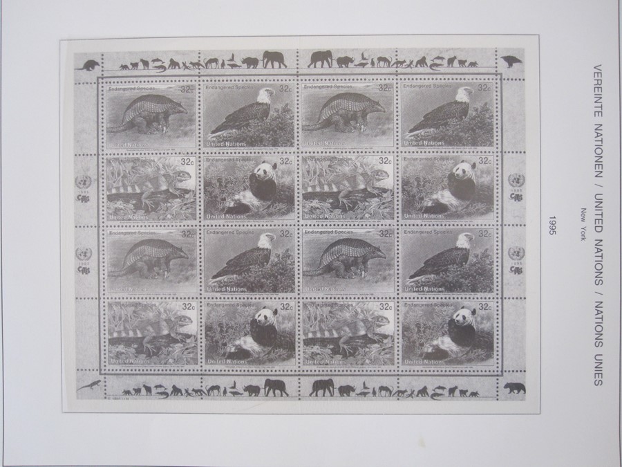 Two Schaubek printed stamp albums for the United Nations, New York 1951-1994, another with - Image 2 of 3