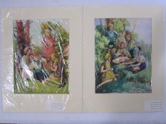 Barbara C Freeman (early 20th century) Pair of watercolours For the children's book 'The Gypsies',