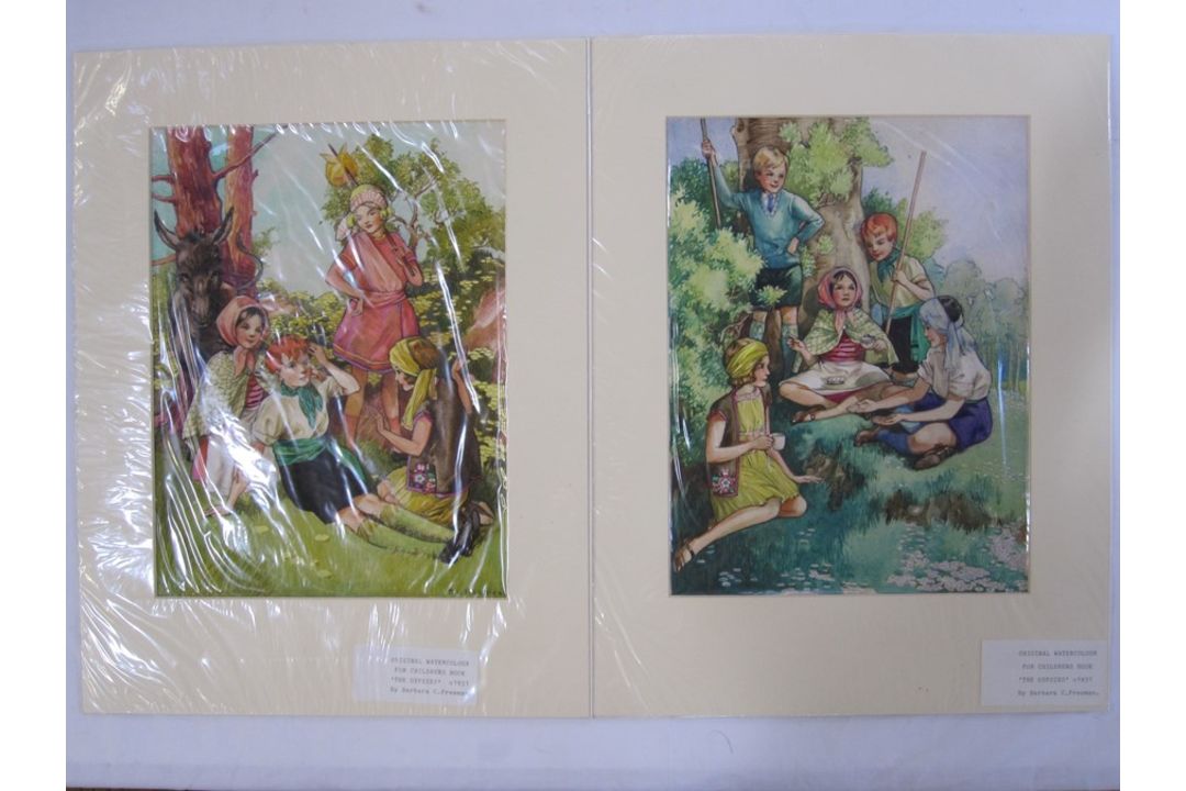Barbara C Freeman (early 20th century) Pair of watercolours For the children's book 'The Gypsies',