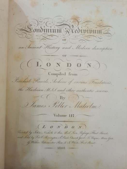 Malcolm, James Peller  "Londinium Redivivum or an Antient History a Modern Description of - Image 7 of 10