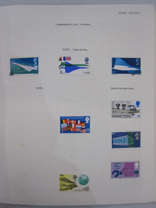 Plymouth loose leaf stamp album with GB mostly QE2 mint and used