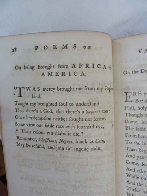 Wheatley, Phillis " Poems on Various Subjects, Religious and Moral by Phillis Wheatley, Negro - Image 18 of 23