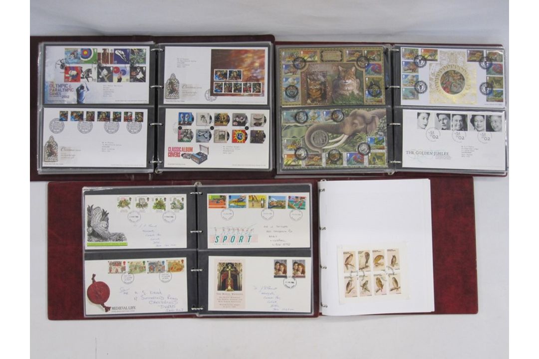 Three stock books and four albums of First Day Covers and loose stamps, etc (1 bag) - Image 1 of 2