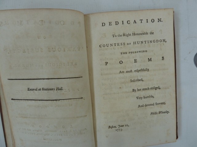 Wheatley, Phillis " Poems on Various Subjects, Religious and Moral by Phillis Wheatley, Negro - Image 12 of 23