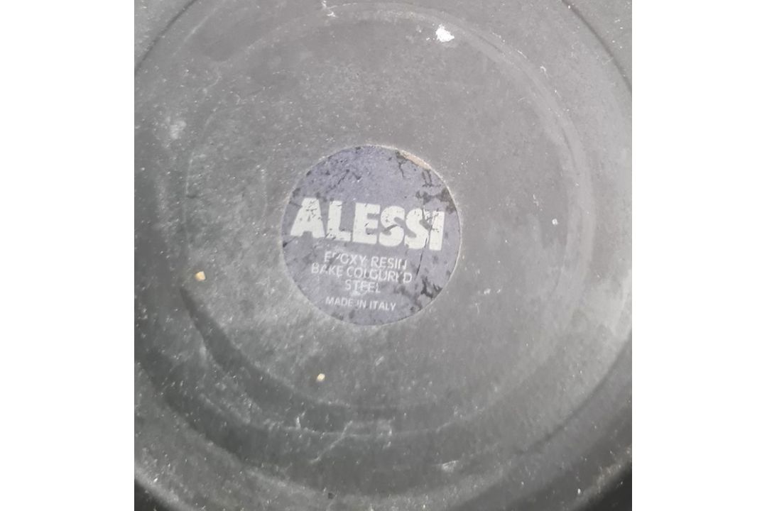 Modern Alessi epoxy resin black coloured steel bowl, circular and stepped, designer model ceramic - Image 3 of 3