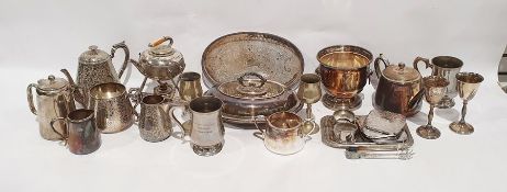 Various tankards, teapot, jugs, serving items (1 box)