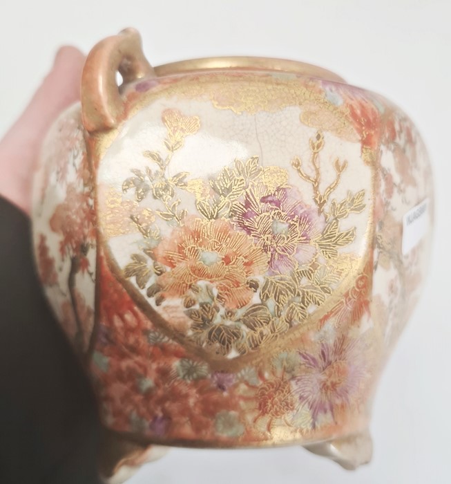 Pair Japanese Kutani earthenware koros, each with domed lid having temple lion finial, the bulbous - Image 18 of 28