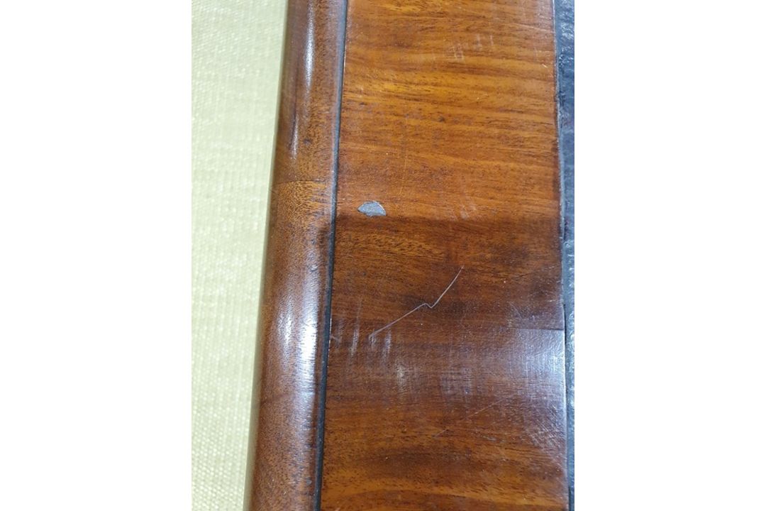 Late 19th/early 20th century large mahogany desk with leather inset top rectangular with rounded - Image 11 of 28