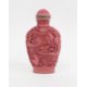 Chinese carved cinnabar lacquer snuff bottle, lakeside landscape decoration, Qianlong mark to - Image 1 of 2