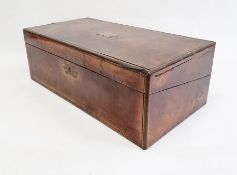 19th century walnut writing slope, 50cm x 17cm
