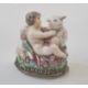 19th century French porcelain figural bonbonniere in Chelsea style modelled with cupid and a - Image 1 of 19