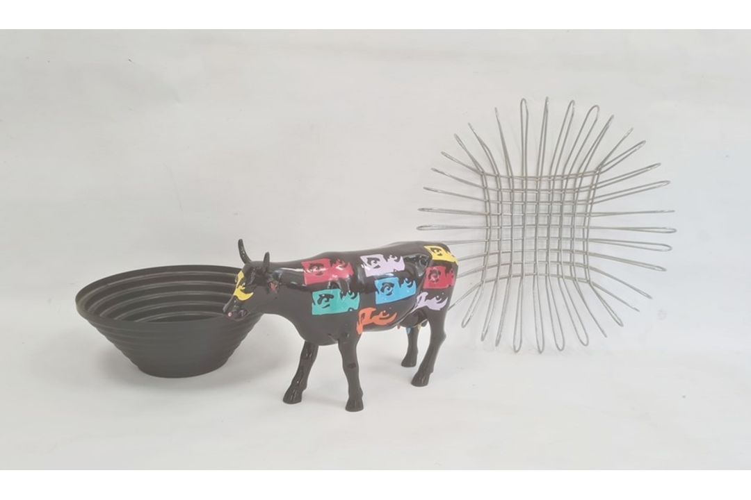 Modern Alessi epoxy resin black coloured steel bowl, circular and stepped, designer model ceramic - Image 1 of 3