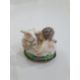 19th century French porcelain figural bonbonniere in Chelsea style modelled with cupid and a - Image 7 of 19