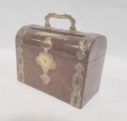 19th century walnut and brass dome-top letterbox