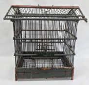Painted wood and metal birdcage, 56cm high