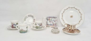 19th century pottery William Ratcliffe, circa 1837-40, large mug, transfer-printed with